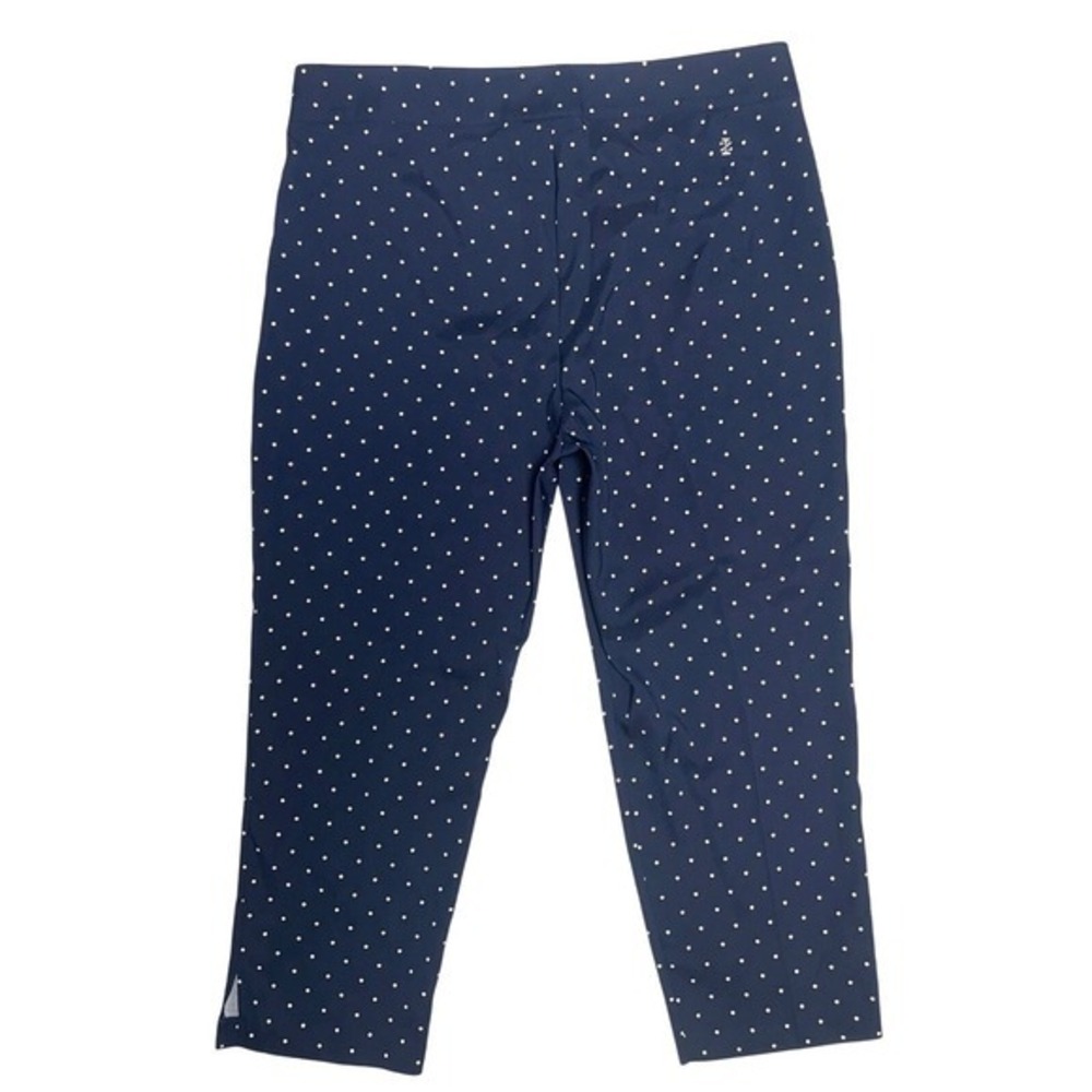 Izod Golf Cropped Navy Polka Dot Pants Women's 16
